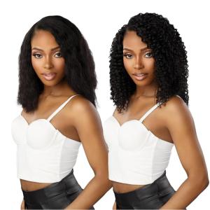 Sensationnel Empire multi weave hair – wet and wavy tropical curl human hair 3 bundle layered lengths (10 12 14 inch, 1 JETBLACK)(1 JETBLACK)