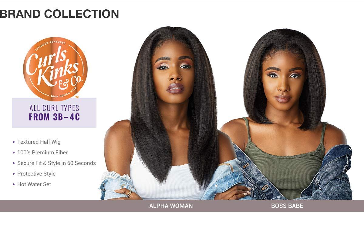 imageSensationnel Curls Kinksandco Half Wig Alpha Woman Synthetic Instant Weave Updo Full Cap for Natural 3C to 4C Hair Textures 1 JETBLACK1 JETBLACK