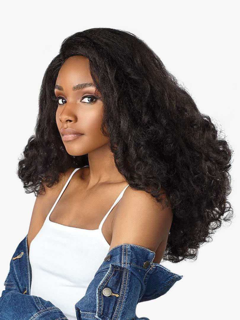 imageSensationnel Curls Kinksandco Half Wig Heart Breaker Synthetic Instant Weave Updo Full Cap for Natural 3C to 4C Hair Textures 1 JETBLACK2 DARKBROWN