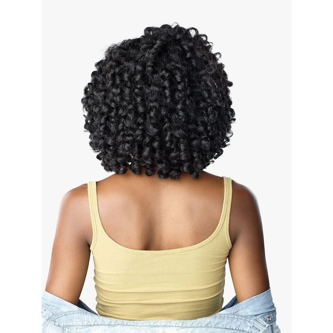 imageSensationnel Curls Kinksandco Half Wig Role Model Synthetic Instant Weave Updo Full Cap for Natural 3C to 4C Hair Textures 1 JETBLACK1B OFFBLACK