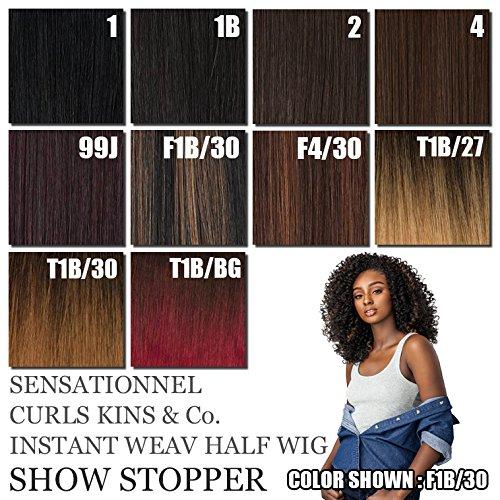 imageSensationnel Curls Kinksandco Half Wig The Show Stopper Instant Weave Drawstring Cap for Natural 3C to 4C Hair Textures 1 JETBLACK2 DARKBROWN
