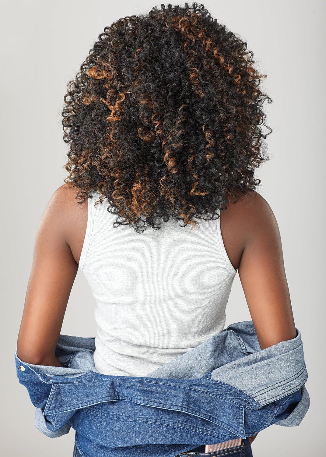 imageSensationnel Curls Kinksandco Half Wig The Show Stopper Instant Weave Drawstring Cap for Natural 3C to 4C Hair Textures 1 JETBLACKF1B30