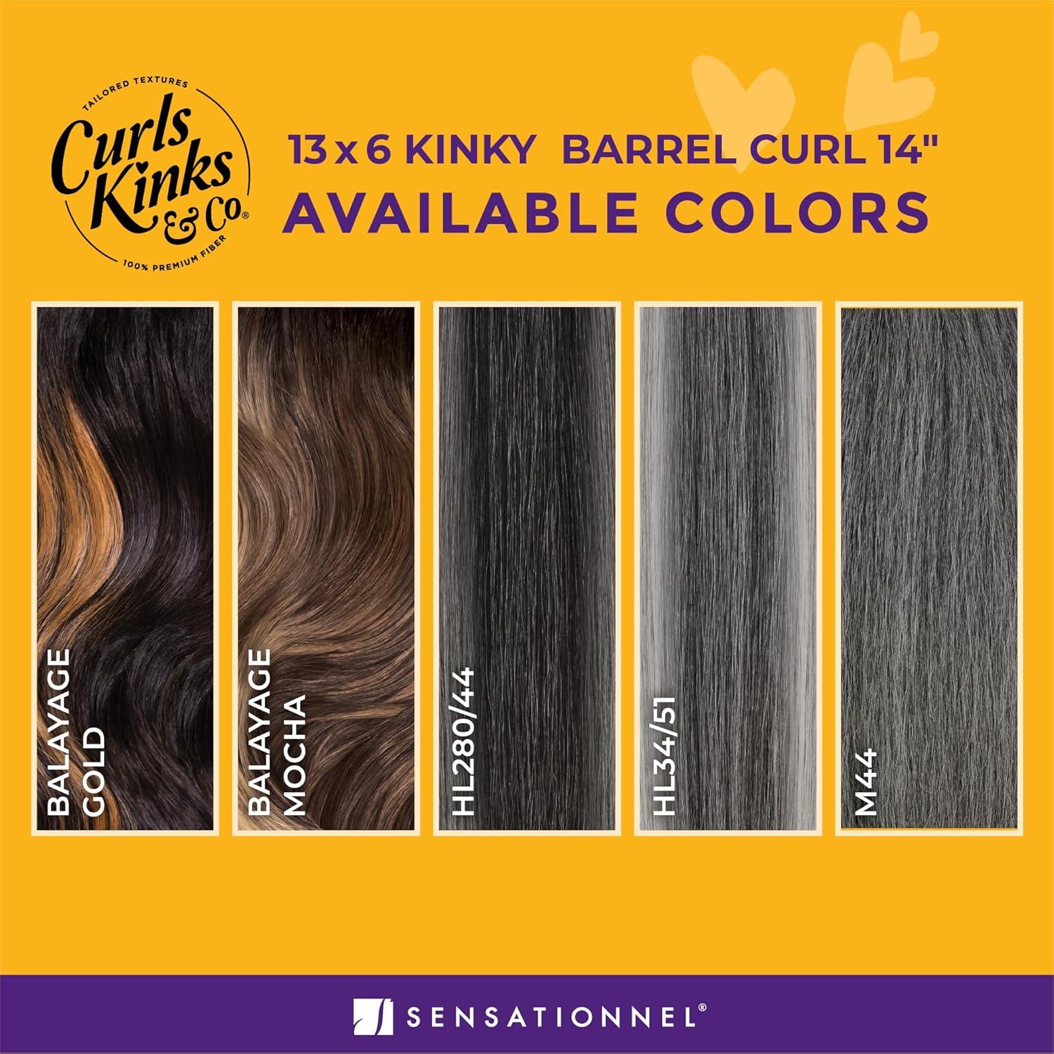 imageSensationnel Curls Kinksandco Kinkyedges Wig Kinky Barrel Curl 14 Inch 13X6 Lace Frontal Natural Kinkytexture Edged Hairline for Natural 3C to 4C Hair Textures 1 JETBLACKHL28044