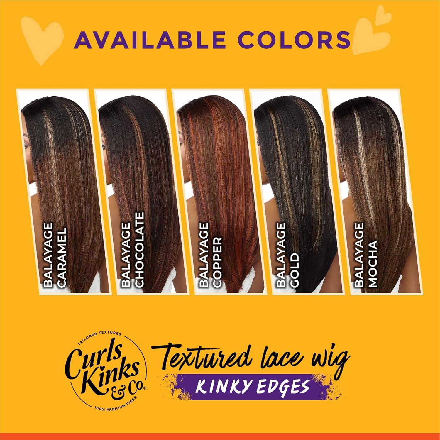 imageSensationnel Curls Kinksandco Kinkyedges Wig Kinky Loose Spiral 24 Inch Y Part Lace Natural Kinkytexture Edged Hairline for Natural 3C to 4C Hair Textures 1 JETBLACKBALAYAGECARAMEL
