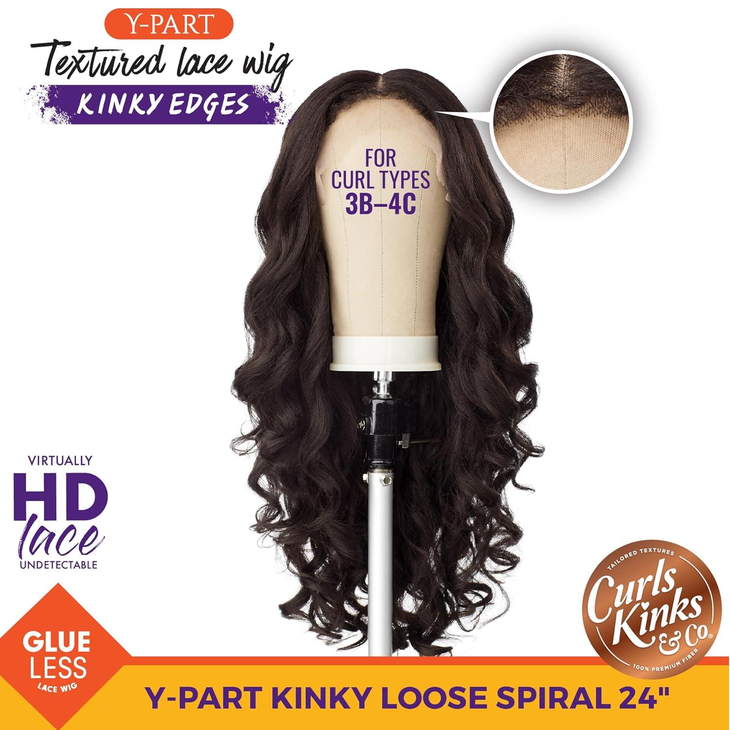 imageSensationnel Curls Kinksandco Kinkyedges Wig Kinky Loose Spiral 24 Inch Y Part Lace Natural Kinkytexture Edged Hairline for Natural 3C to 4C Hair Textures 1 JETBLACKBALAYAGEGOLD