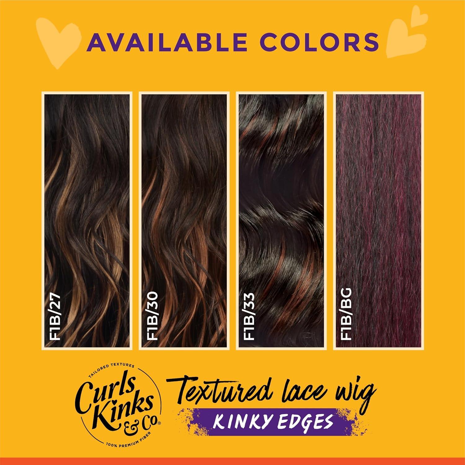 imageSensationnel Curls Kinksandco Kinkyedges Wig Kinky Ringlet Curl 14 inch Y Part Lace Natural Kinkytexture Edged Hairline for Natural 3C to 4C Hair Textures 1 JETBLACK1 JETBLACK