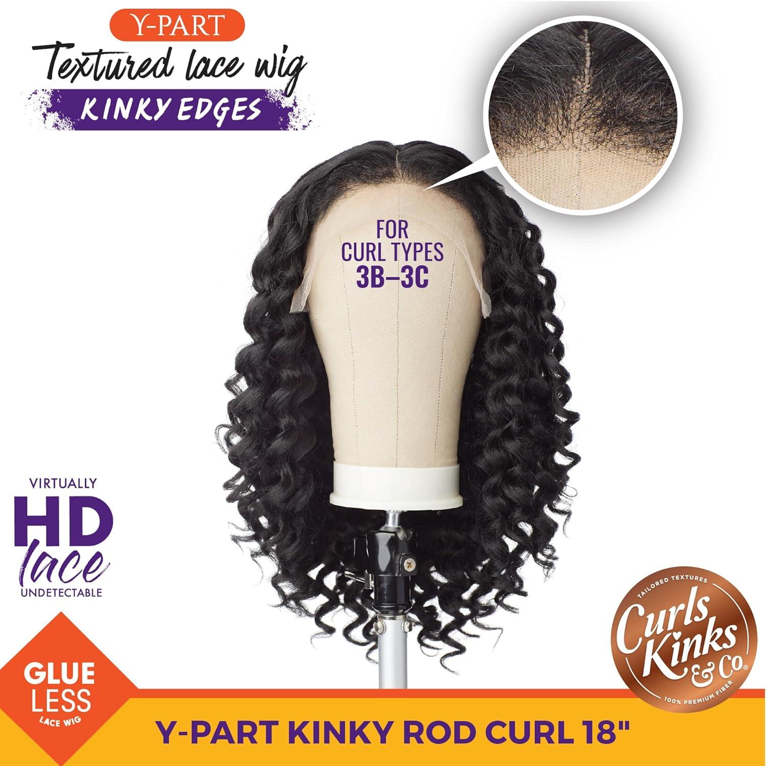 imageSensationnel Curls Kinksandco Kinkyedges Wig Kinky Rod Curl 18 Inch Y Part Lace Natural Kinkytexture Edged Hairline for Natural 3C to 4C Hair Textures 1 JETBLACKF1B33