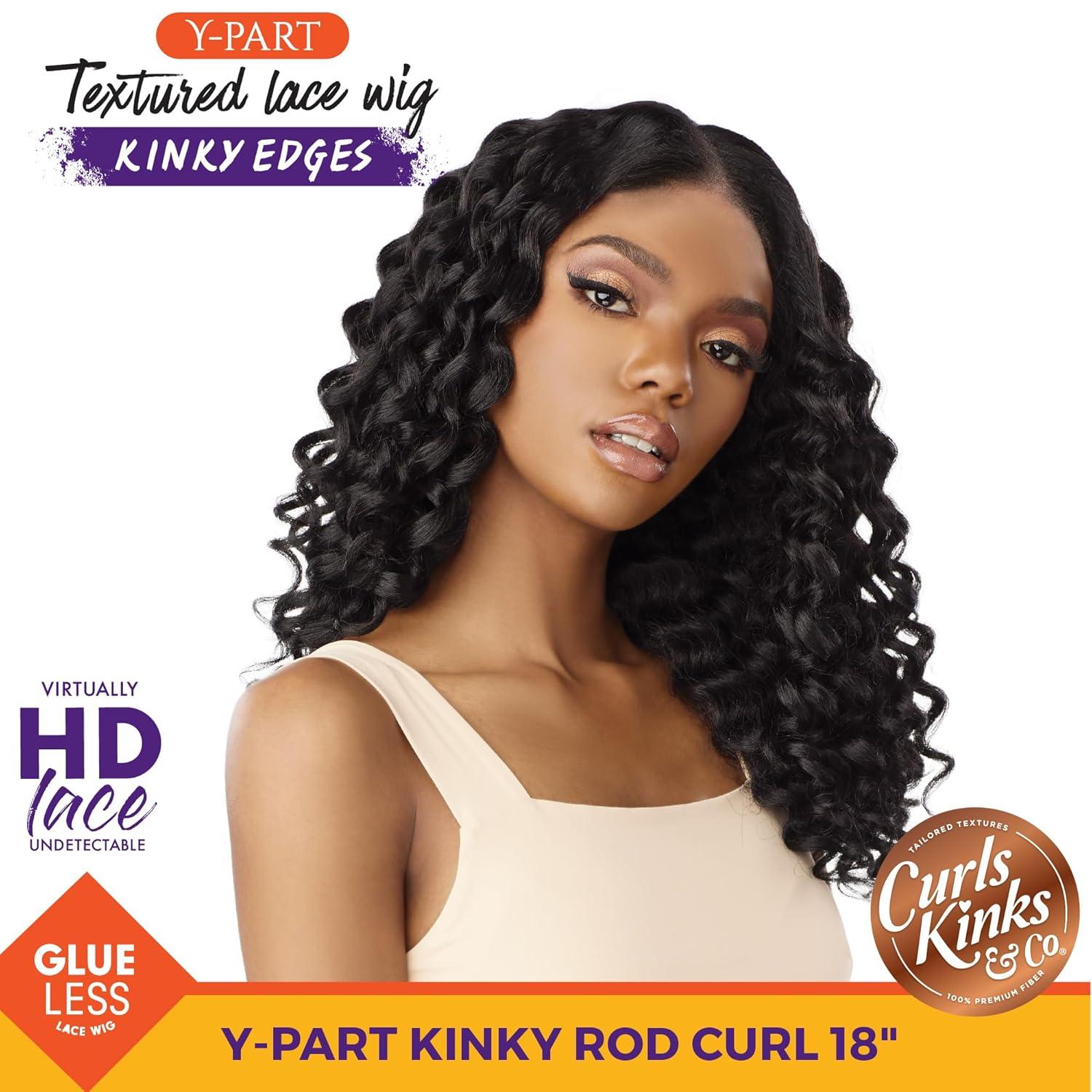 imageSensationnel Curls Kinksandco Kinkyedges Wig Kinky Rod Curl 18 Inch Y Part Lace Natural Kinkytexture Edged Hairline for Natural 3C to 4C Hair Textures 1 JETBLACKF1B33