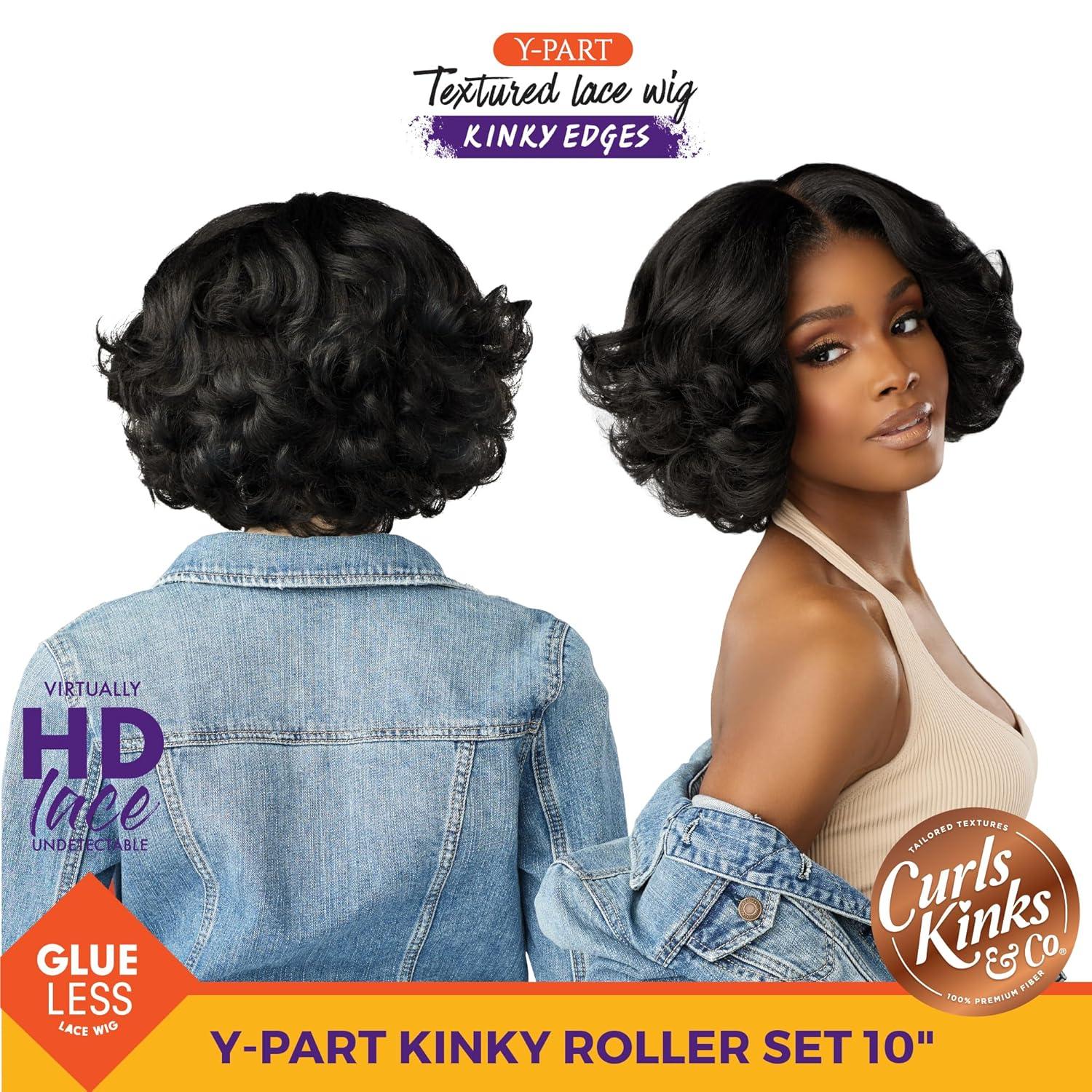 imageSensationnel Curls Kinksandco Kinkyedges Wig Kinky Roller Set 10 Inch Y Part Lace Natural Kinkytexture Edged Hairline for Natural 3C to 4C Hair Textures 1 JETBLACKM44