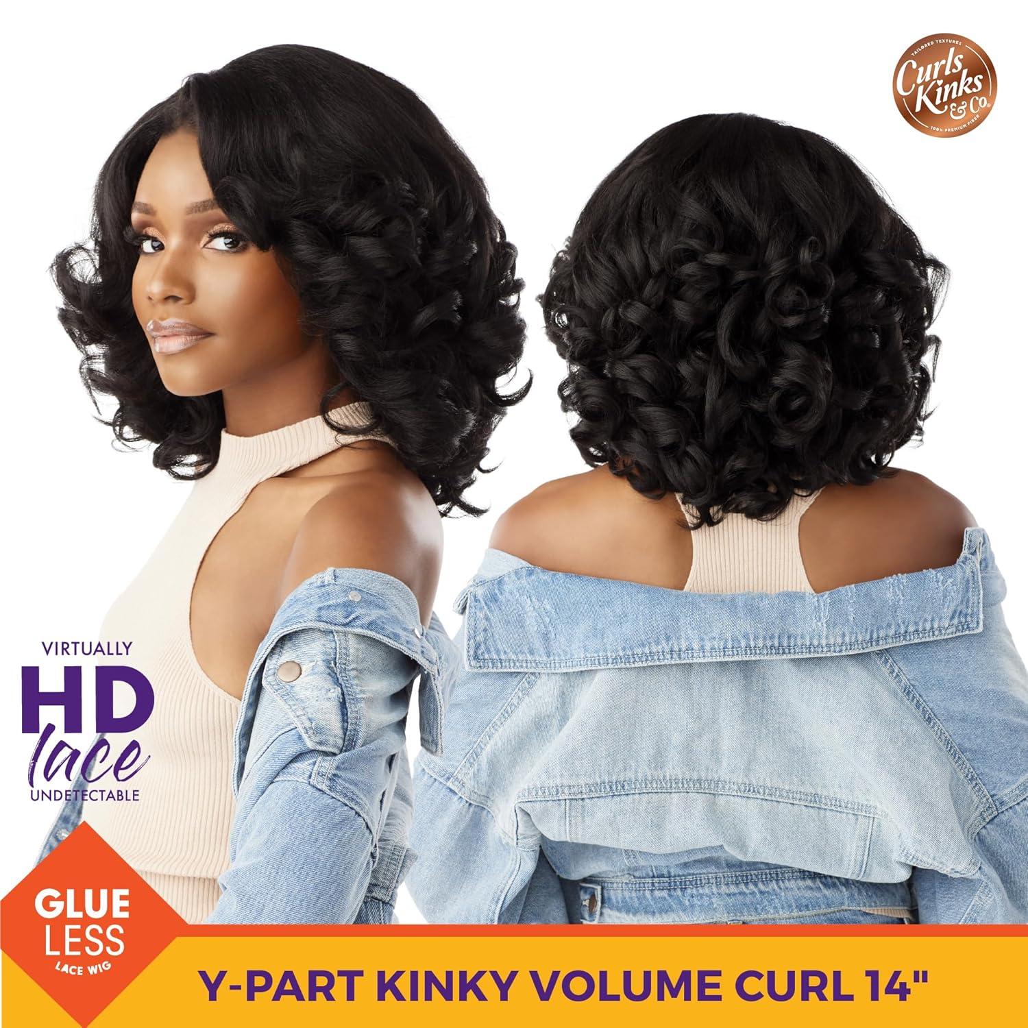 imageSensationnel Curls Kinksandco Kinkyedges Wig Kinky Volume Curl 14 Inch Y Part Lace Natural Kinkytexture Edged Hairline for Natural 3C to 4C Hair Textures 1 JETBLACKBALAYAGECHOCOLATE
