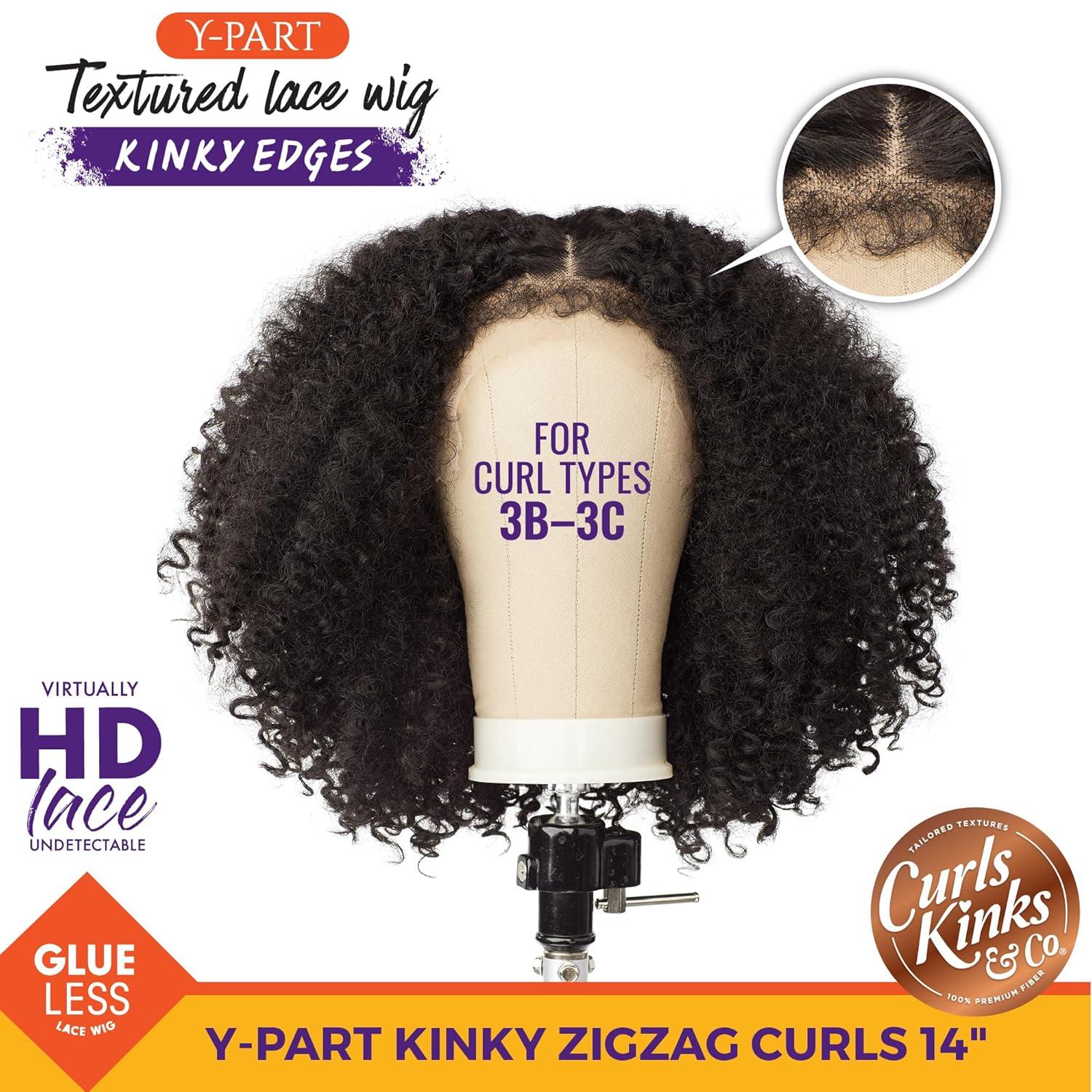 imageSensationnel Curls Kinksandco Kinkyedges Wig Kinky Zigzag Curl 14 Inch Y Part Lace Natural Kinkytexture Edged Hairline for Natural 3C to 4C Hair Textures 1 JETBLACK2 DARKBROWN