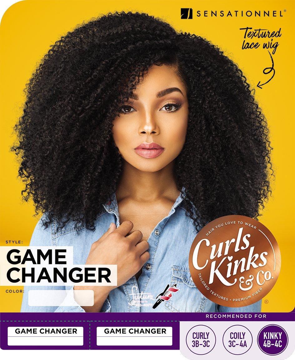 imageSensationnel Curls Kinksandco Lace Wig The Game Changer Wide Lace Part Wig With Natural Preplucked Hairline for Natural 3C to 4C Hair Textures 1 JETBLACKT1B30