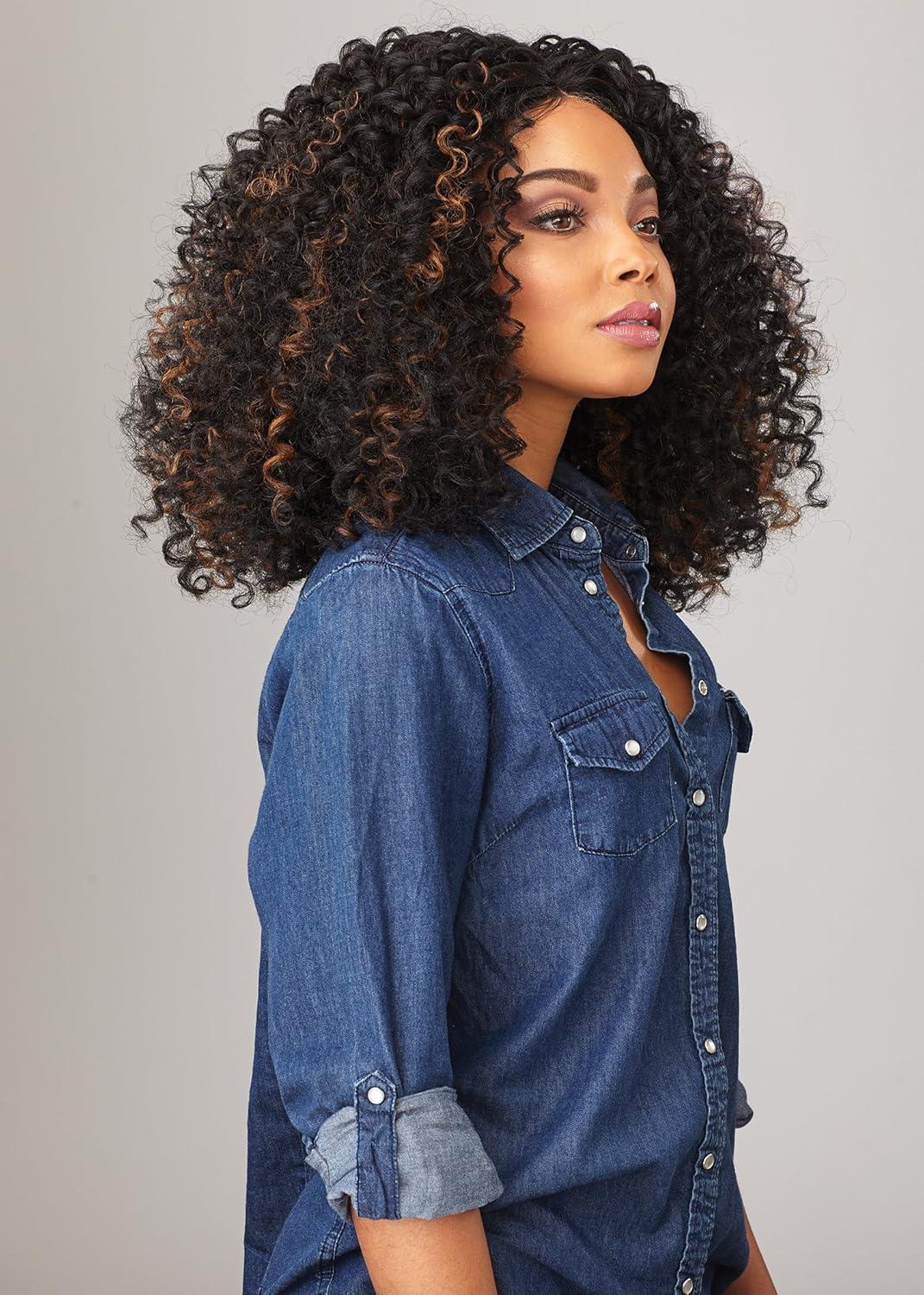 imageSensationnel Curls Kinksandco Lace Wig The Show Stopper Wide Lace Part Wig with Natural Preplucked Hairline for Natural 3C to 4C Hair Textures 1 JETBLACK2 DARKBROWN
