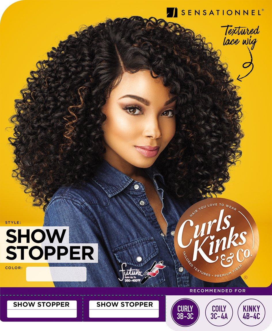 imageSensationnel Curls Kinksandco Lace Wig The Show Stopper Wide Lace Part Wig with Natural Preplucked Hairline for Natural 3C to 4C Hair Textures 1 JETBLACK1B OFFBLACK