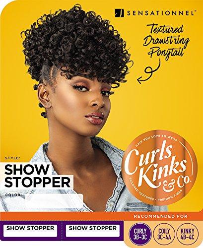 imageSensationnel Curls Kinksandco Ponytails The Show Stopper Instant Weavedrawstring Pony Updo for Natural 3C to 4C Hair Textures 1 JETBLACKF1BBG