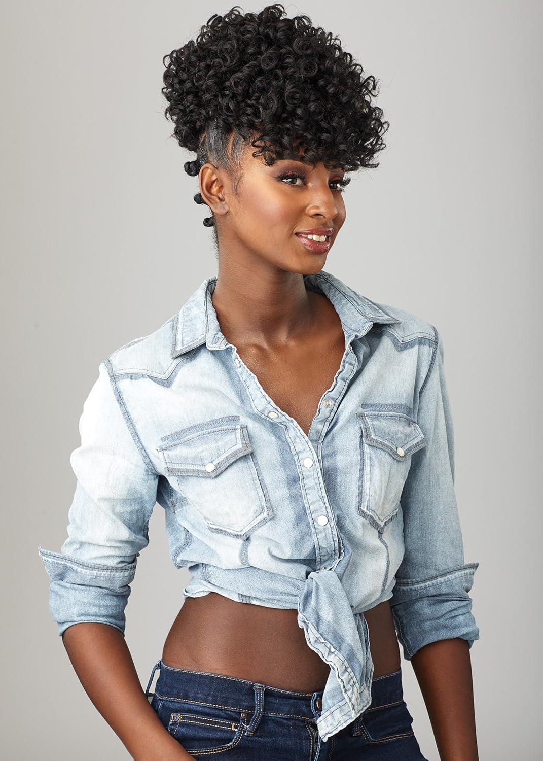 imageSensationnel Curls Kinksandco Ponytails The Show Stopper Instant Weavedrawstring Pony Updo for Natural 3C to 4C Hair Textures 1 JETBLACKT1BBG