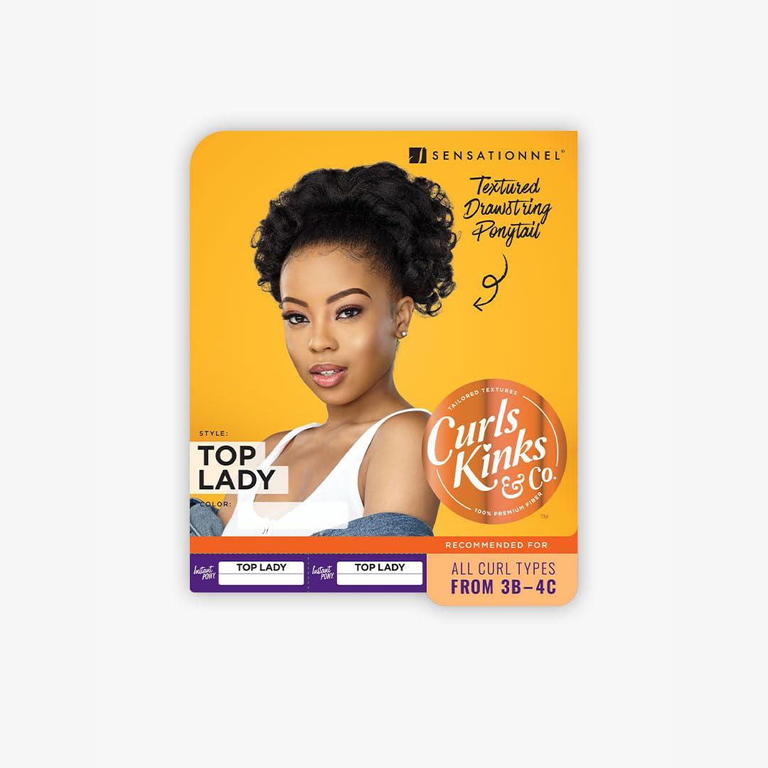 imageSensationnel Curls Kinksandco Ponytails Top Lady Instant Weavedrawstring Pony Updo for Natural 3C to 4C Hair Textures 1 JETBLACKOff Black 1B
