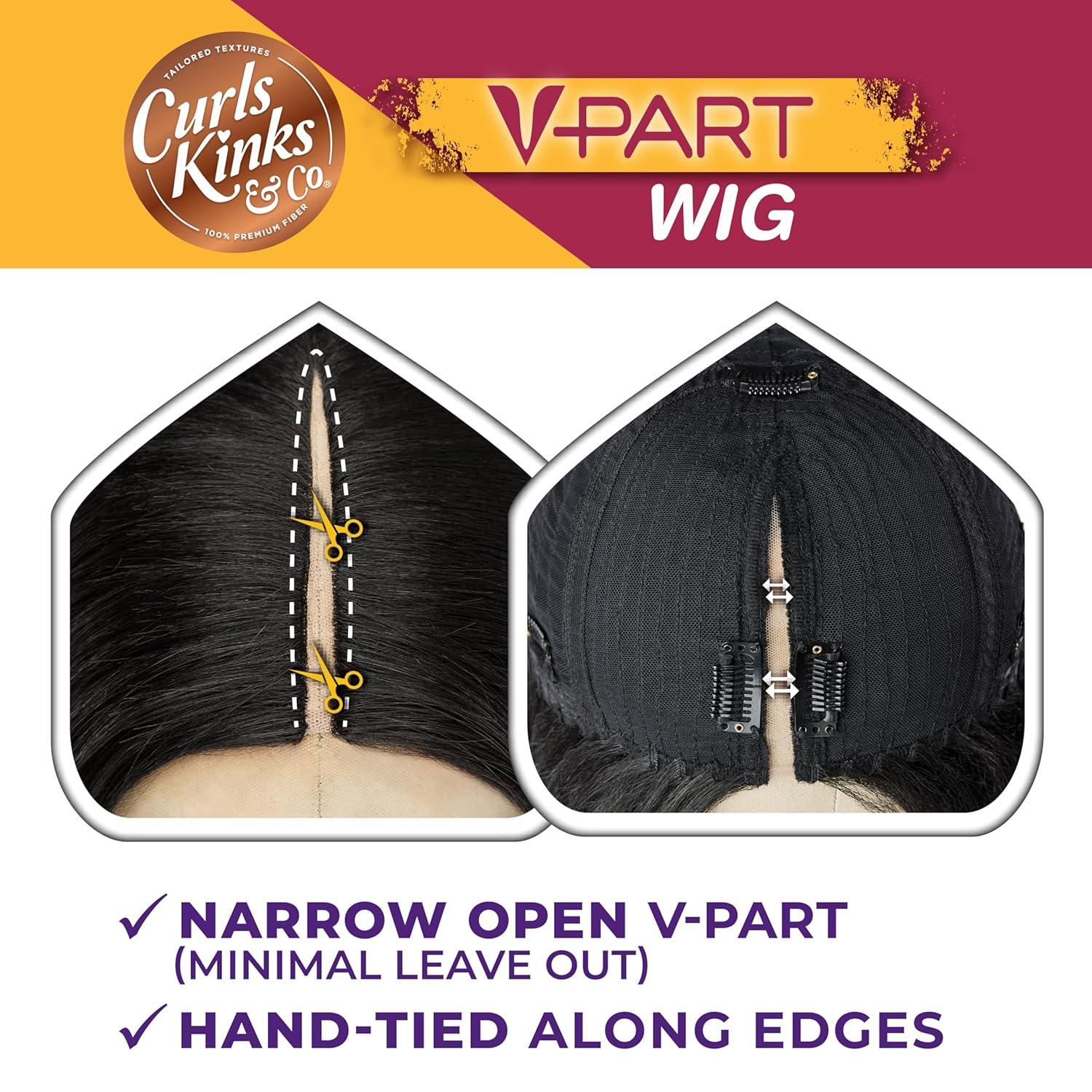 imageSensationnel Curls Kinksandco Vpart Wig Unit 1 Narrow Part Glueless Natural Kinkytexture Edged Hairline for Natural 3C to 4C Hair Textures 1 JETBLACK1 JETBLACK