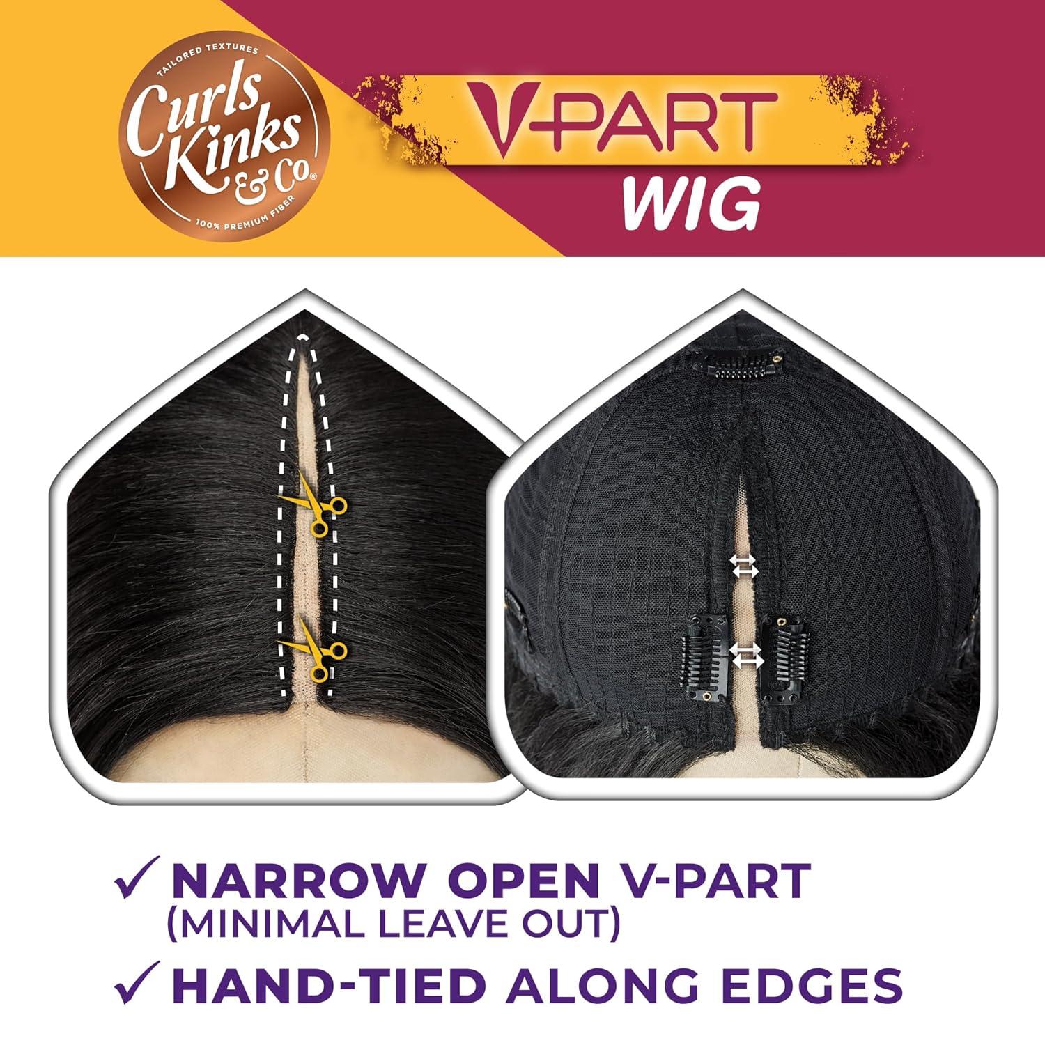 imageSensationnel Curls Kinksandco Vpart Wig Unit 2 Narrow Part Glueless Natural Kinkytexture Edged Hairline for Natural 3C to 4C Hair Textures 1 JETBLACK1 JETBLACK