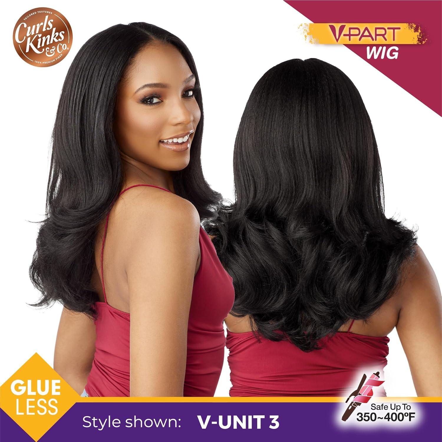 imageSensationnel Curls Kinksandco Vpart Wig Unit 3 Narrow Part Glueless Natural Kinkytexture Edged Hairline for Natural 3C to 4C Hair Textures 1 JETBLACK1B OFFBLACK