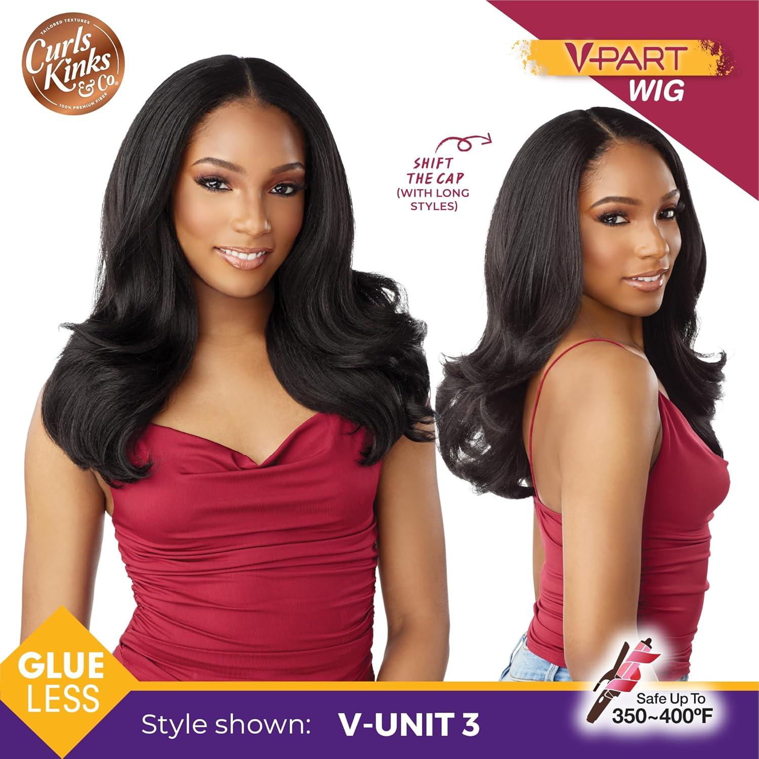 imageSensationnel Curls Kinksandco Vpart Wig Unit 3 Narrow Part Glueless Natural Kinkytexture Edged Hairline for Natural 3C to 4C Hair Textures 1 JETBLACK1B OFFBLACK