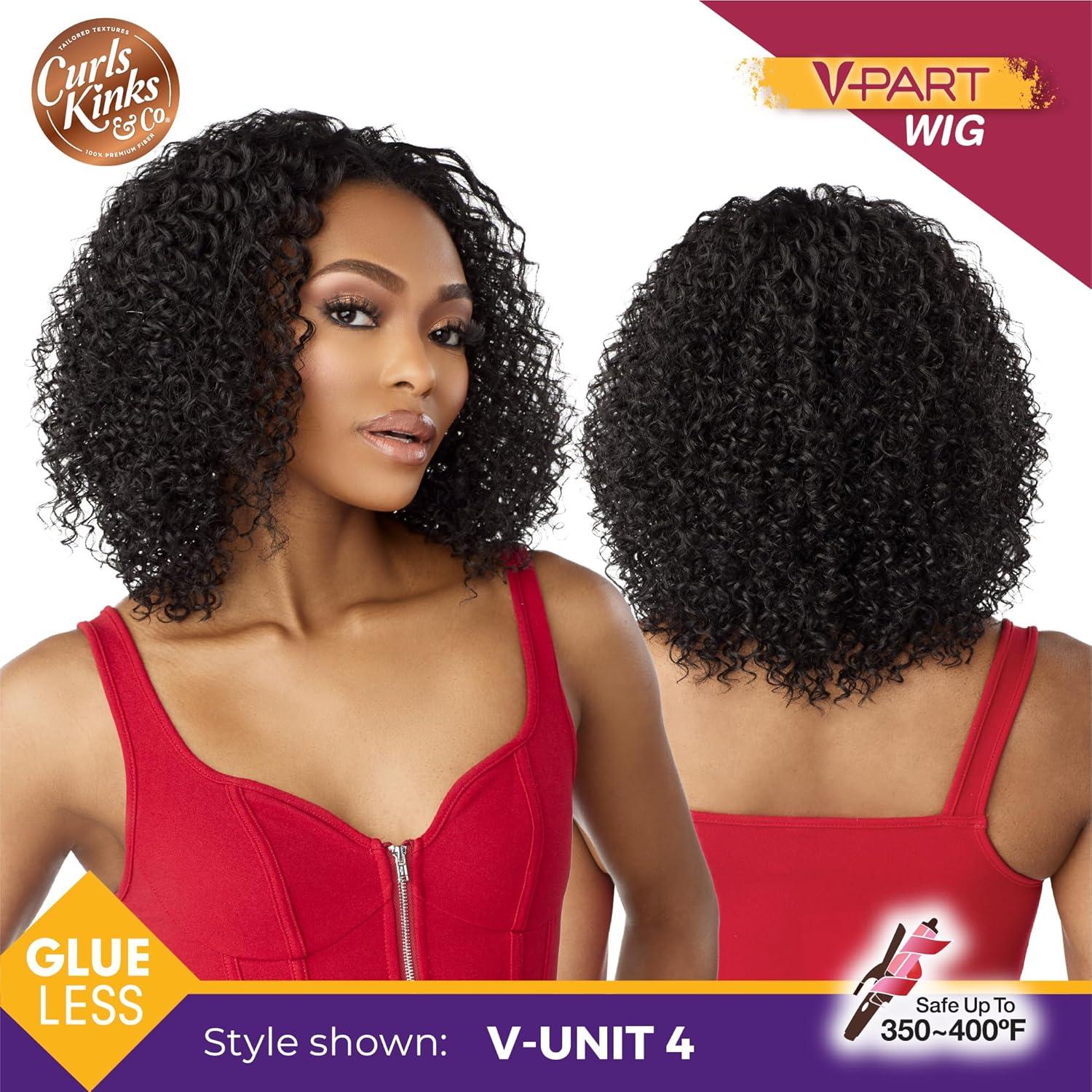 imageSensationnel Curls Kinksandco Vpart Wig Unit 4 Narrow Part Glueless Natural Kinkytexture Edged Hairline for Natural 3C to 4C Hair Textures 1 JETBLACK1 JETBLACK