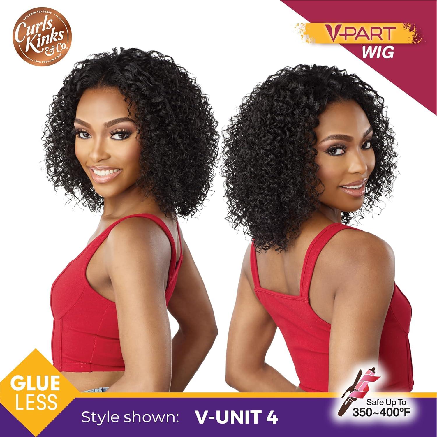 imageSensationnel Curls Kinksandco Vpart Wig Unit 4 Narrow Part Glueless Natural Kinkytexture Edged Hairline for Natural 3C to 4C Hair Textures 1 JETBLACK1 JETBLACK