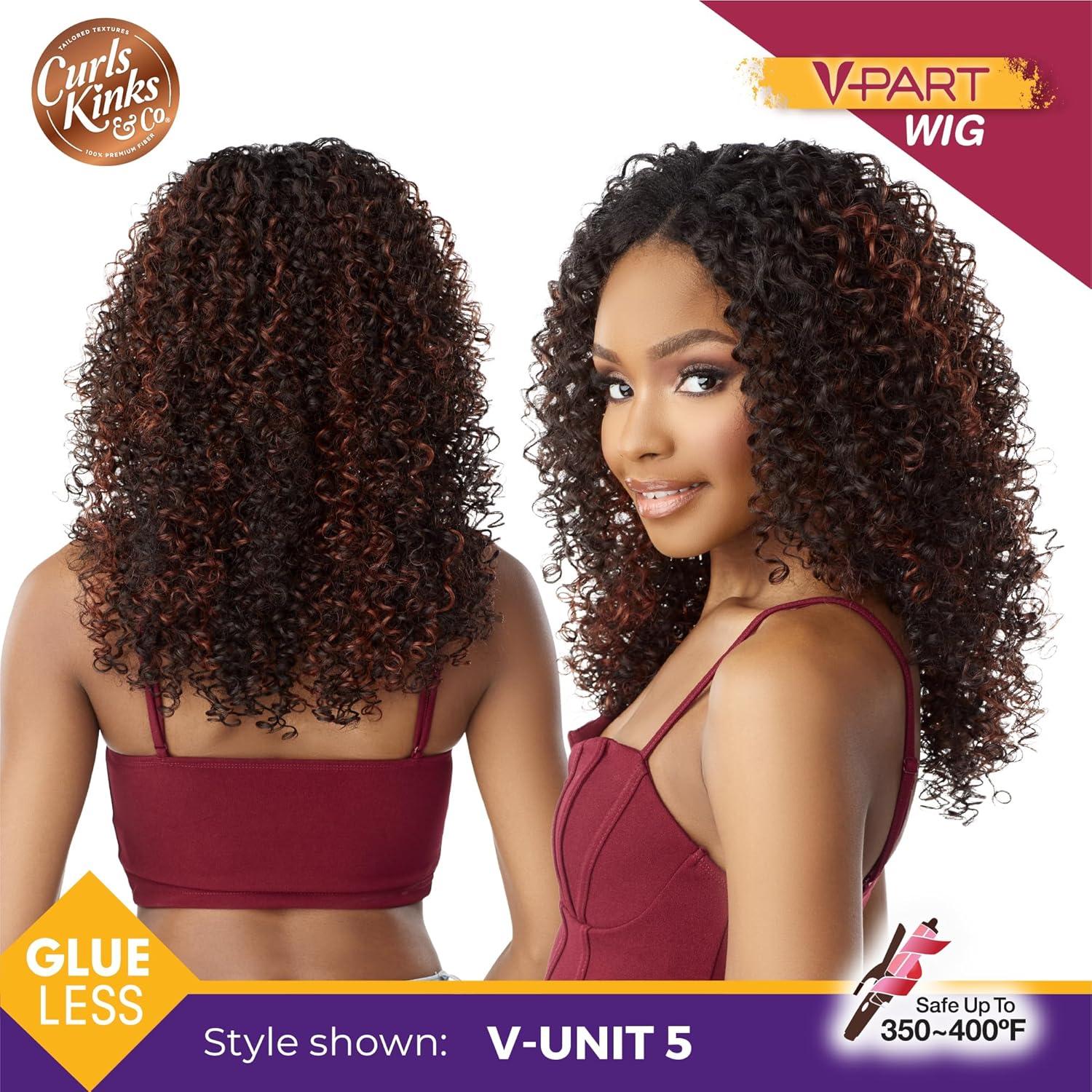 imageSensationnel Curls Kinksandco Vpart Wig Unit 5 Narrow Part Glueless Natural Kinkytexture Edged Hairline for Natural 3C to 4C Hair Textures 1 JETBLACK1 JETBLACK