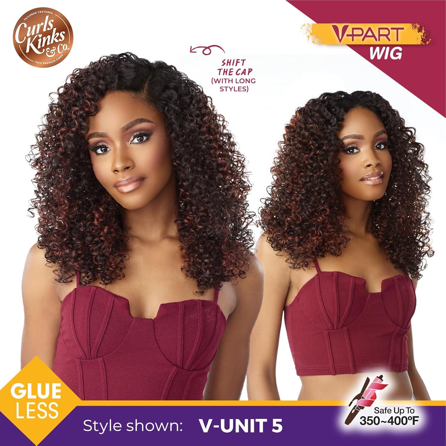 imageSensationnel Curls Kinksandco Vpart Wig Unit 5 Narrow Part Glueless Natural Kinkytexture Edged Hairline for Natural 3C to 4C Hair Textures 1 JETBLACK1 JETBLACK