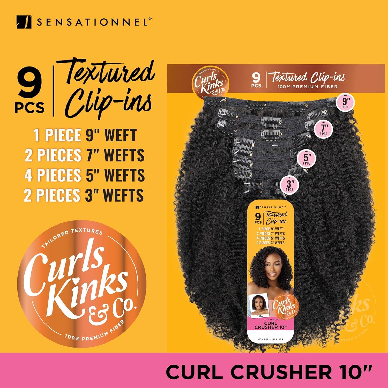 imageSensationnel Curls kinksandco clip in curl crusher 10 inch easy to use clips for natural 3c to 4c hair textures 1 JETBLACKT230