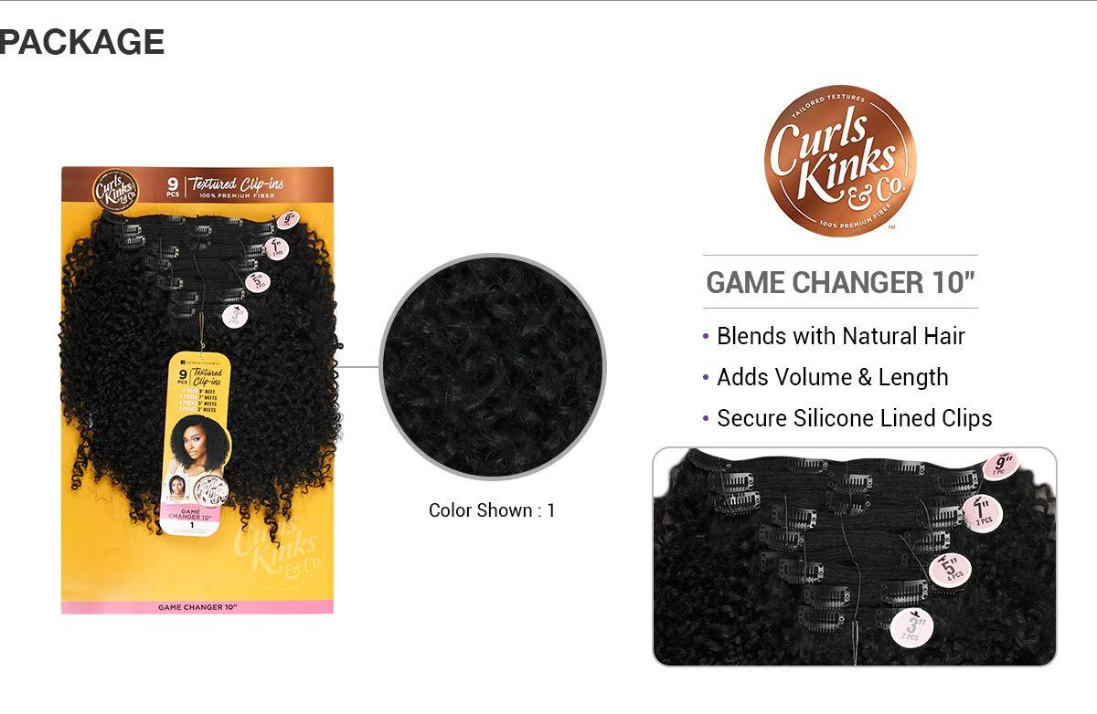 imageSensationnel Curls kinksandco clip in game changer 10 inch easy to use clips for natural 3c to 4c hair textures 1B OFFBLACK2 DARKBROWN