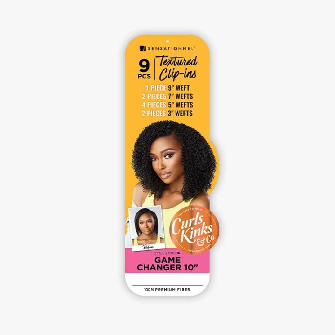 imageSensationnel Curls kinksandco clip in game changer 10 inch easy to use clips for natural 3c to 4c hair textures 1B OFFBLACK4 MEDBROWN