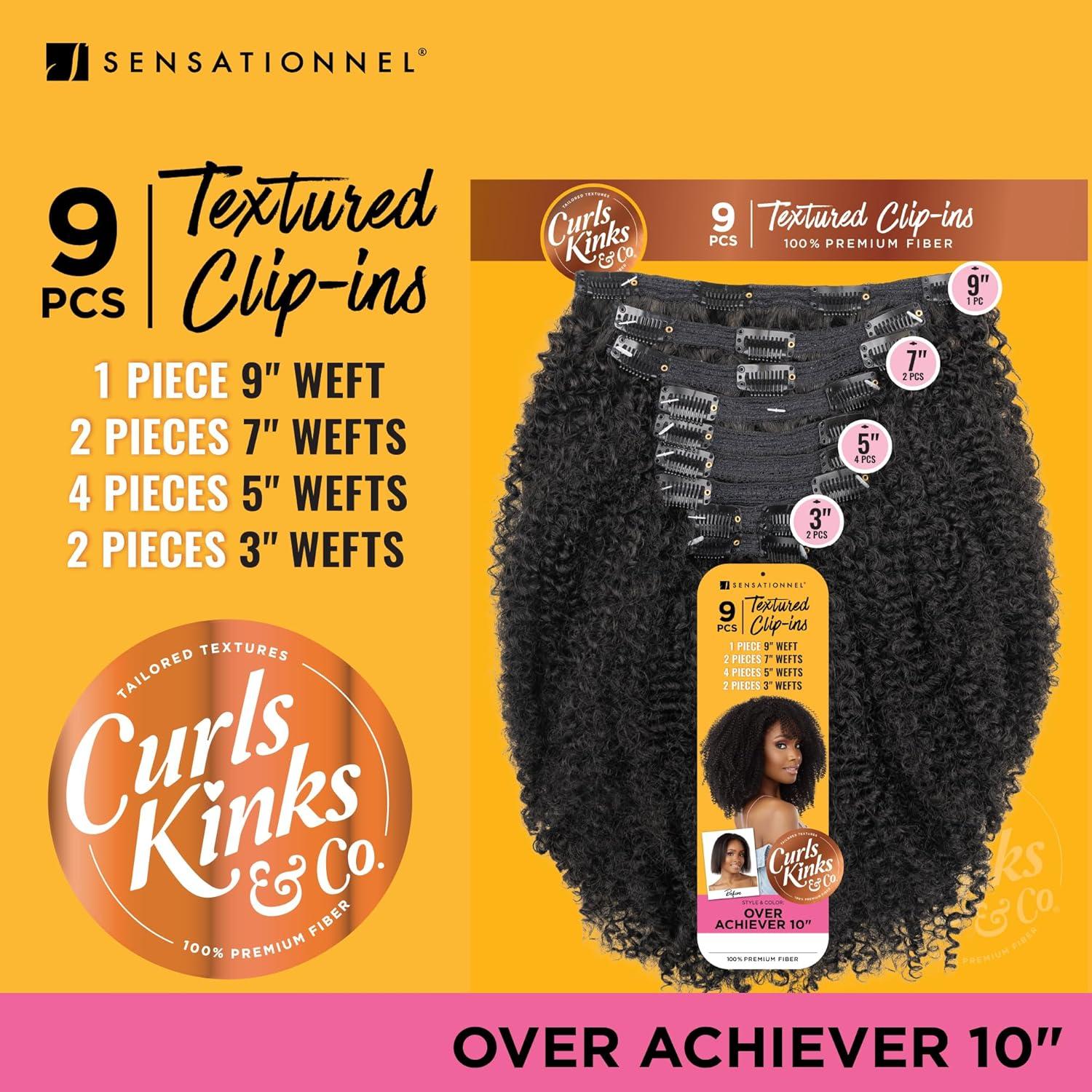 imageSensationnel Curls kinksandco clip in over achiever 10 inch easy to use clips for natural 3c to 4c hair textures 1 JETBLACKS1B27