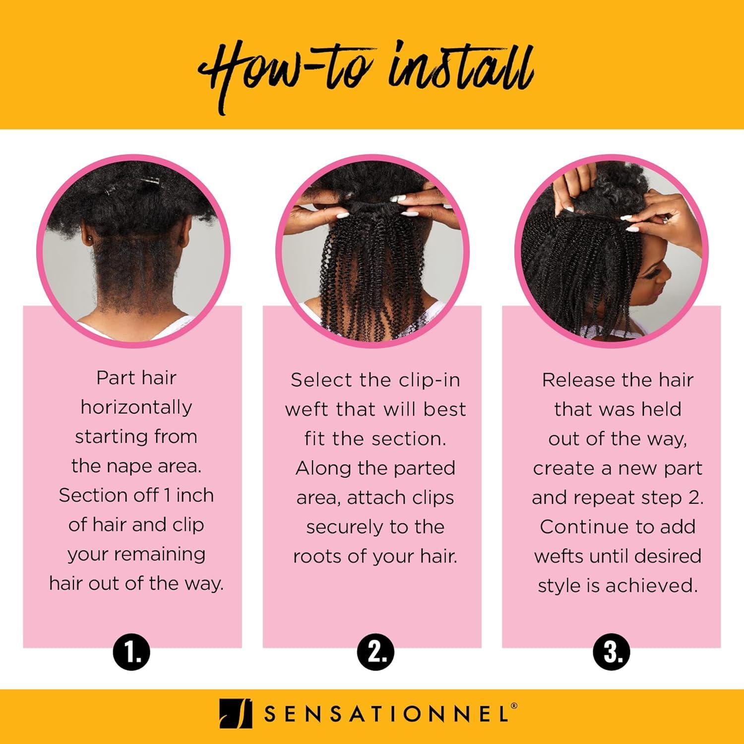 imageSensationnel Curls kinksandco clip in top lady 18 inch easy to use clips for natural 3c to 4c hair textures 1 JETBLACKS1BBG