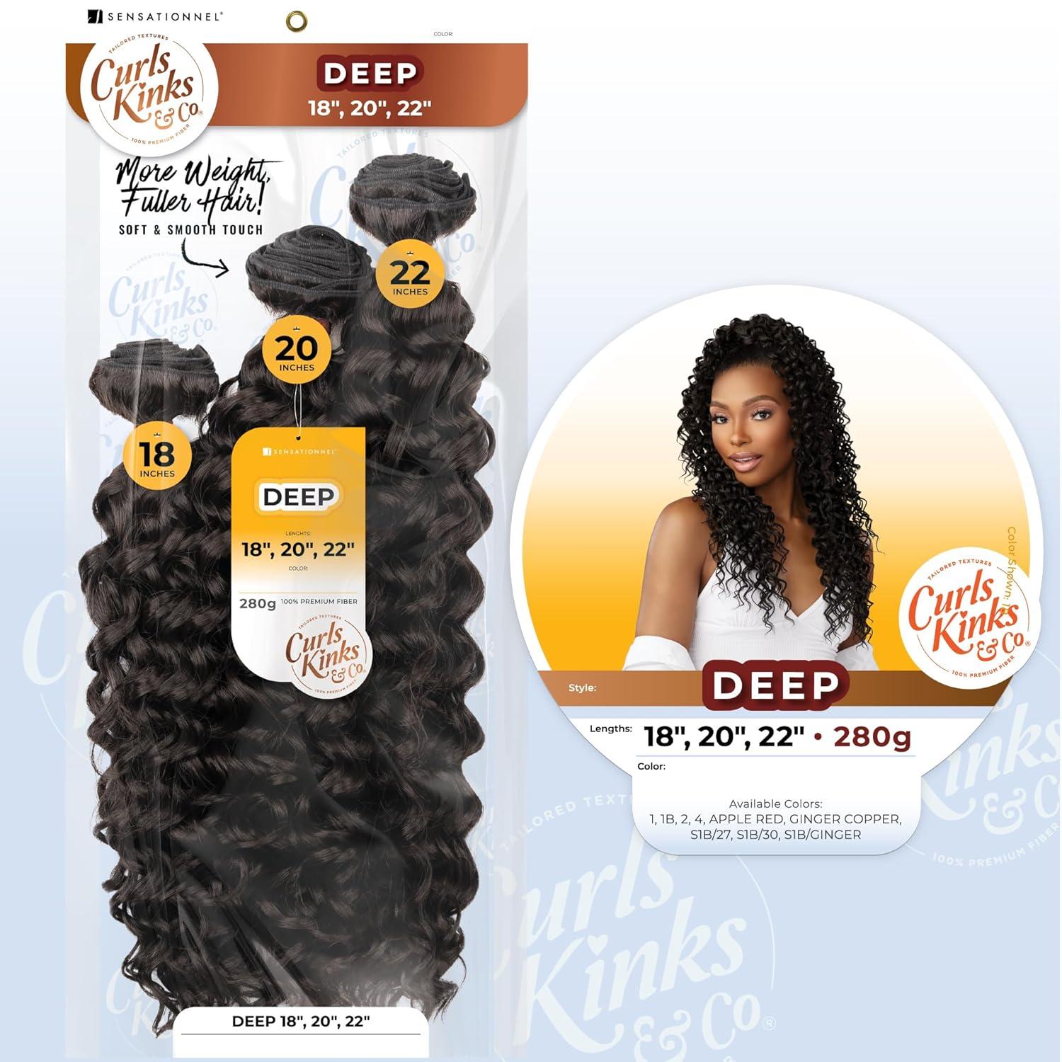 imageSensationnel Curls kinksandco synthetic bundles deep multibundle quick weave hair for natural 3c to 4c hair textures 18 20 22 inch 1 JETBLACK1 JETBLACK