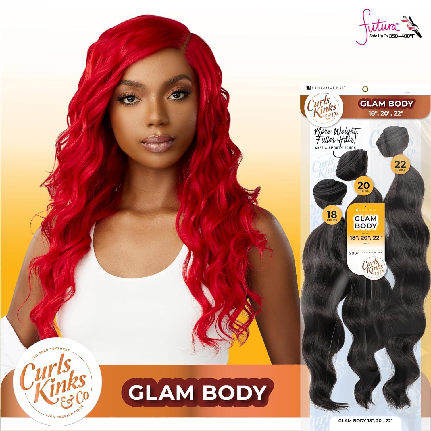 imageSensationnel Curls kinksandco synthetic bundles glam body multibundle quick weave hair for natural 3c to 4c hair textures 14 16 18 inch 1 JETBLACK1 JETBLACK