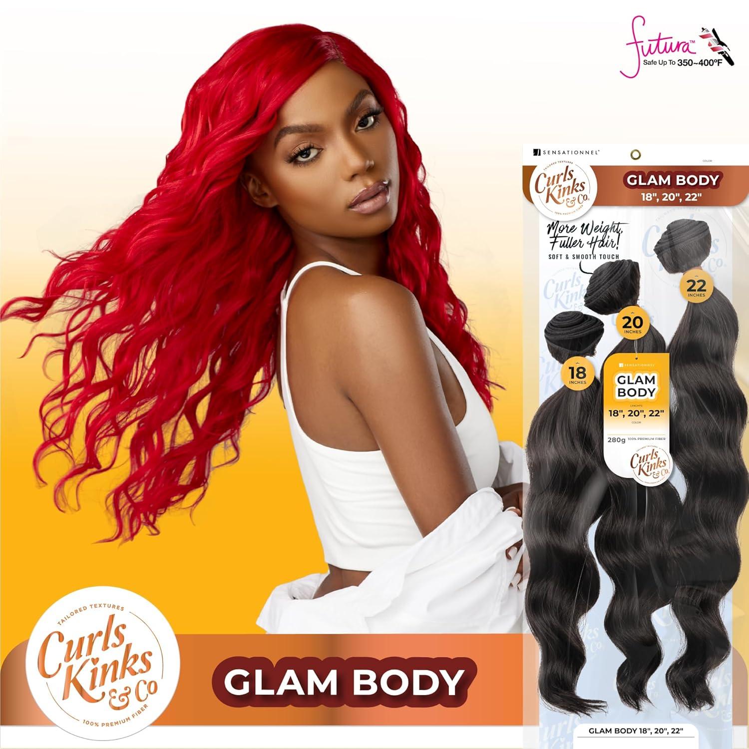 imageSensationnel Curls kinksandco synthetic bundles glam body multibundle quick weave hair for natural 3c to 4c hair textures 14 16 18 inch 1 JETBLACK4 MEDBROWN