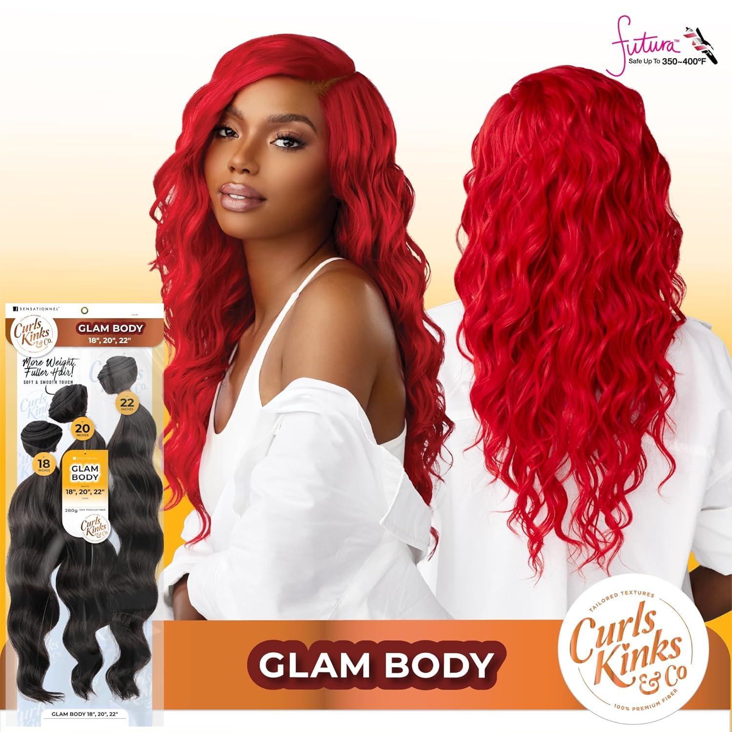 imageSensationnel Curls kinksandco synthetic bundles glam body multibundle quick weave hair for natural 3c to 4c hair textures 14 16 18 inch 1 JETBLACK613 BLONDE