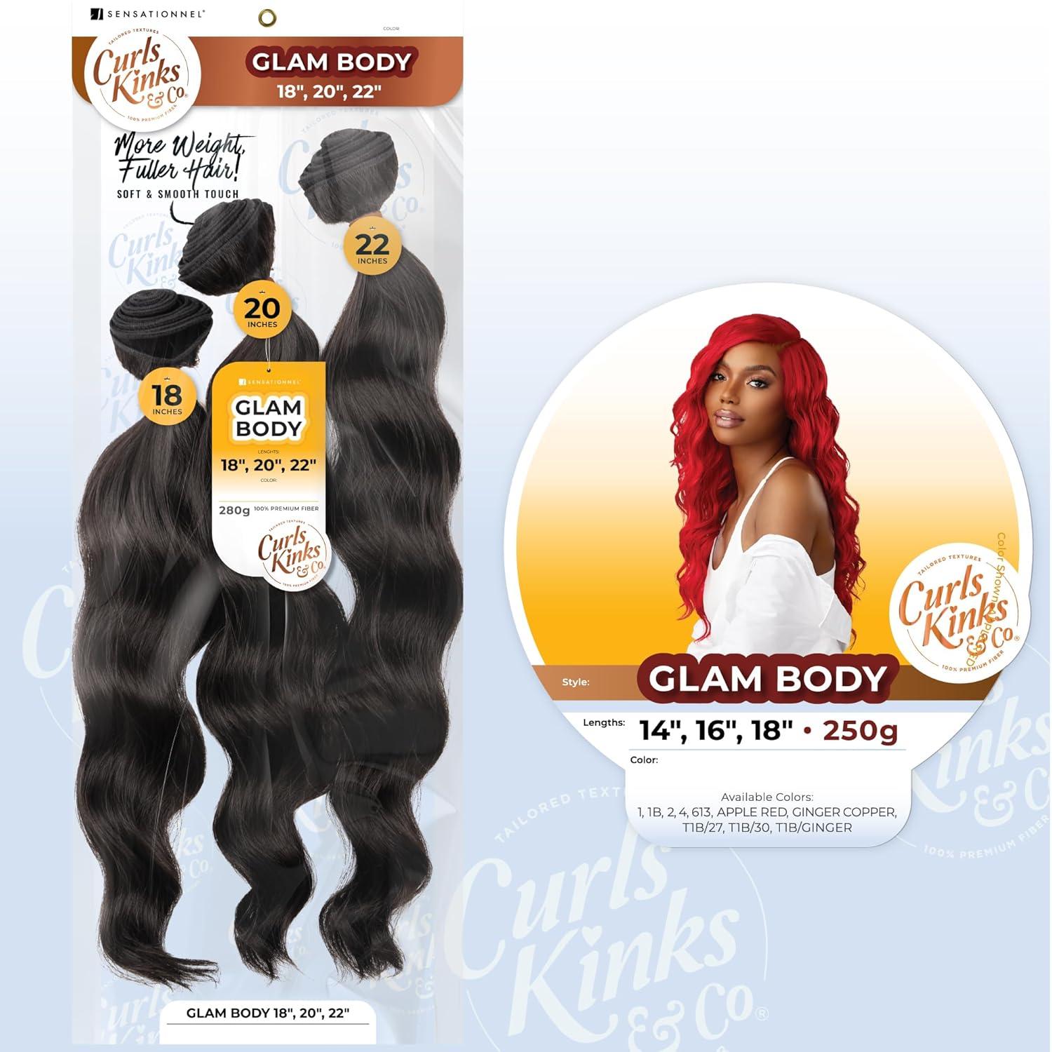 imageSensationnel Curls kinksandco synthetic bundles glam body multibundle quick weave hair for natural 3c to 4c hair textures 14 16 18 inch 1 JETBLACKT1B27