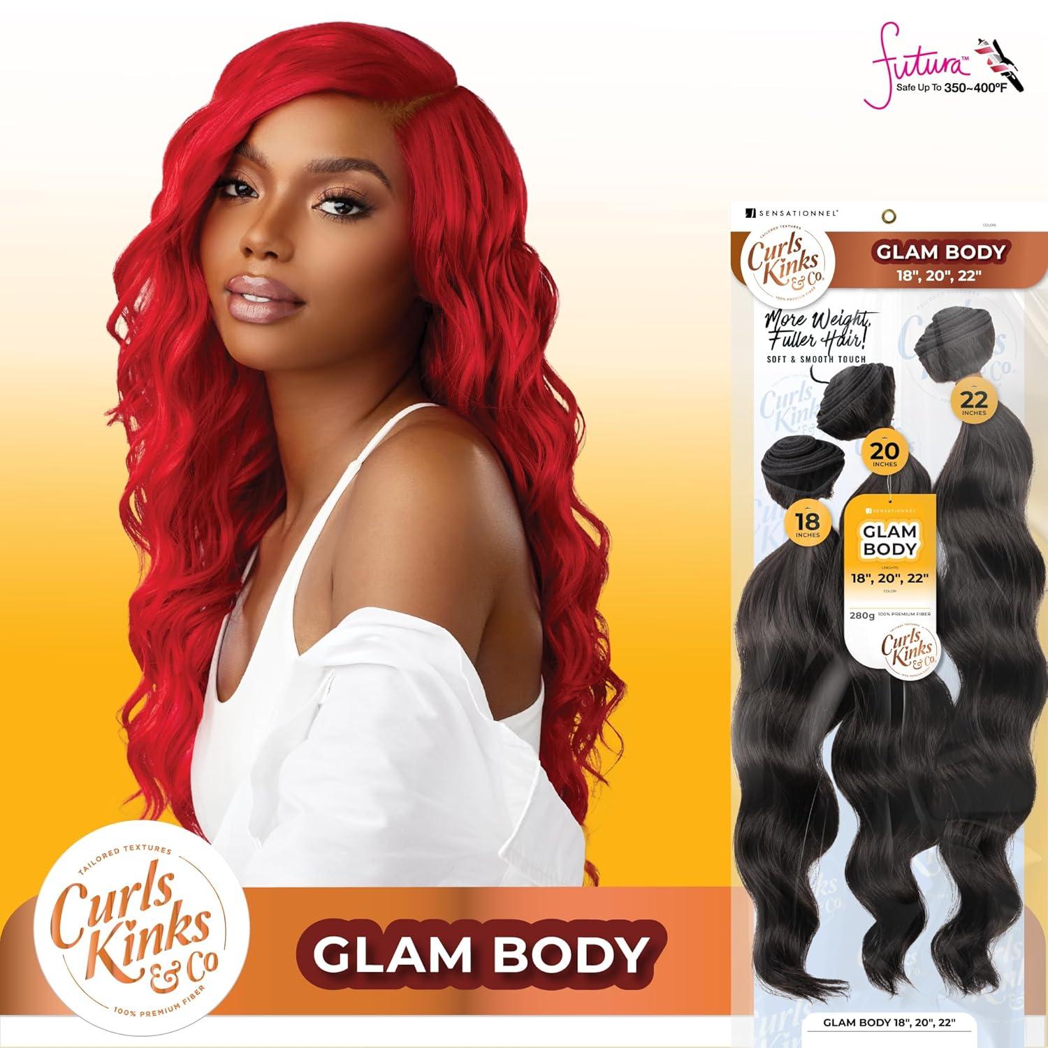 imageSensationnel Curls kinksandco synthetic bundles glam body multibundle quick weave hair for natural 3c to 4c hair textures 14 16 18 inch 1 JETBLACKT1BGINGER