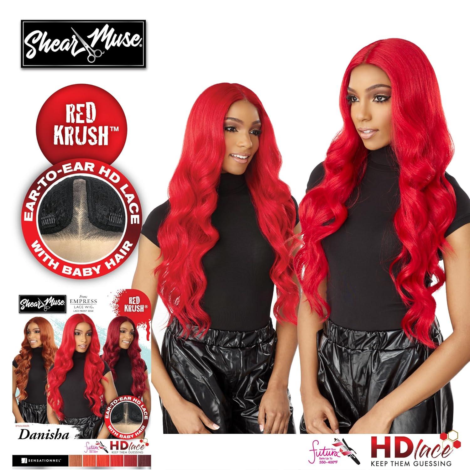 imageSensationnel Shear Muse Lace Wig Danisha Deep Laceparting Hand Tied Ready to Wear Synthetic Prestyled Units 1 JETBLACK1 JETBLACK