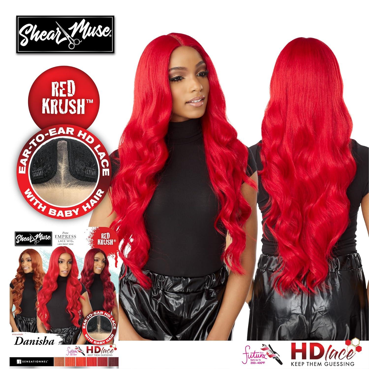 imageSensationnel Shear Muse Lace Wig Danisha Deep Laceparting Hand Tied Ready to Wear Synthetic Prestyled Units 1 JETBLACK1B OFFBLACK