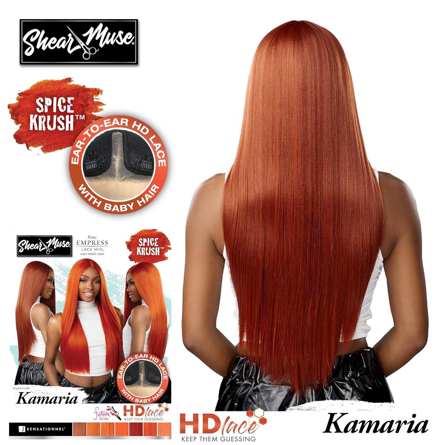 imageSensationnel Shear Muse Lace Wig Kamaria Deep Laceparting Hand Tied Ready to Wear Synthetic Prestyled Units CHOCOLATECOPPERCINNAMONCOPPER