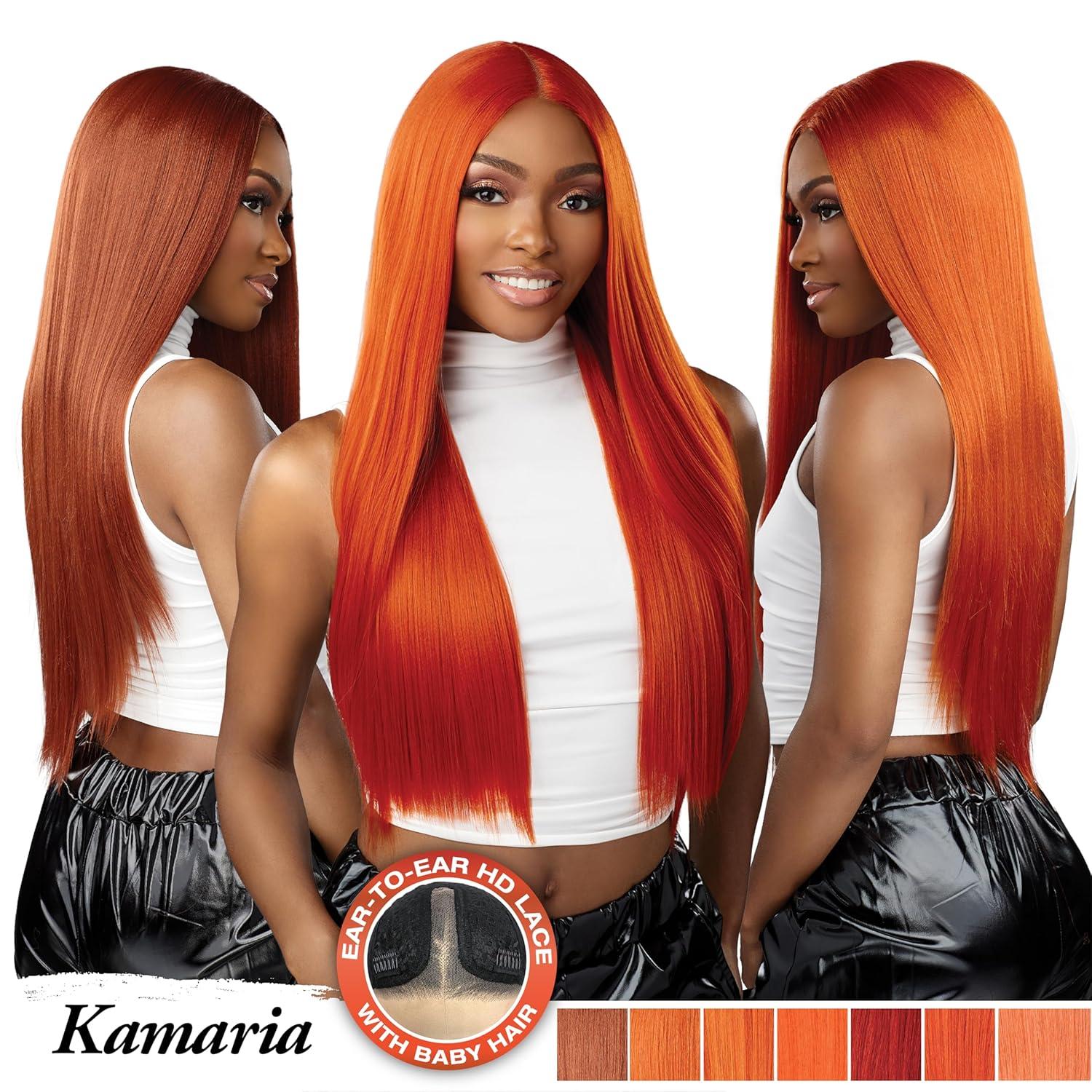 imageSensationnel Shear Muse Lace Wig Kamaria Deep Laceparting Hand Tied Ready to Wear Synthetic Prestyled Units CHOCOLATECOPPERGINGERCOPPER