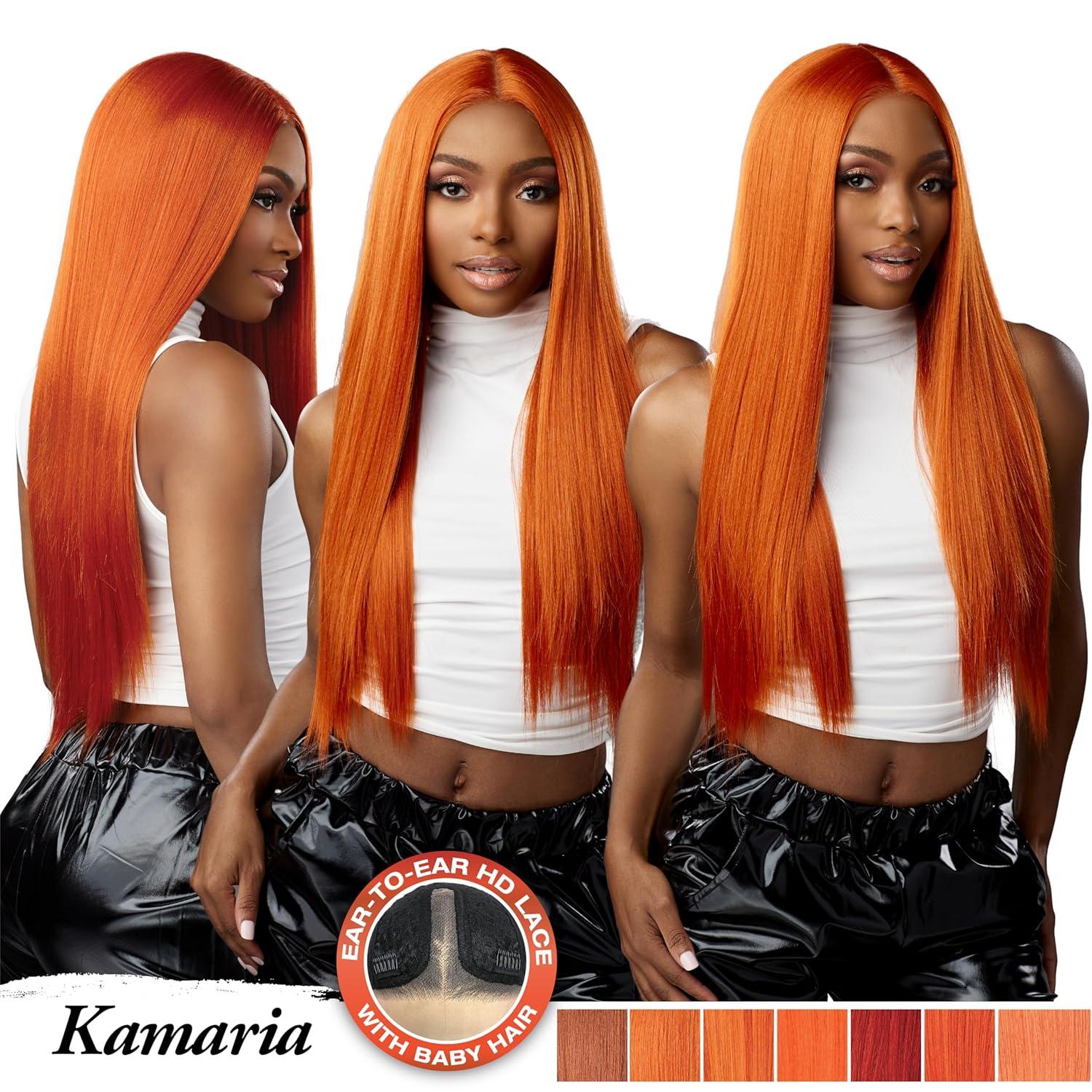 imageSensationnel Shear Muse Lace Wig Kamaria Deep Laceparting Hand Tied Ready to Wear Synthetic Prestyled Units CHOCOLATECOPPERREDCOPPER