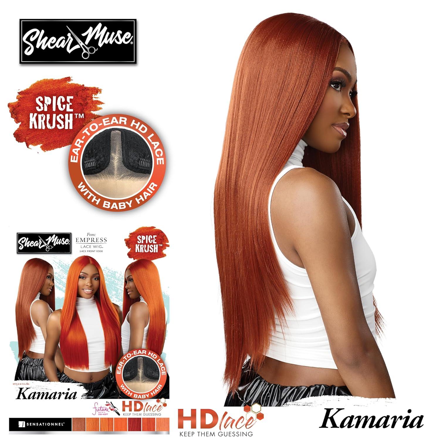imageSensationnel Shear Muse Lace Wig Kamaria Deep Laceparting Hand Tied Ready to Wear Synthetic Prestyled Units CHOCOLATECOPPERREDCOPPER