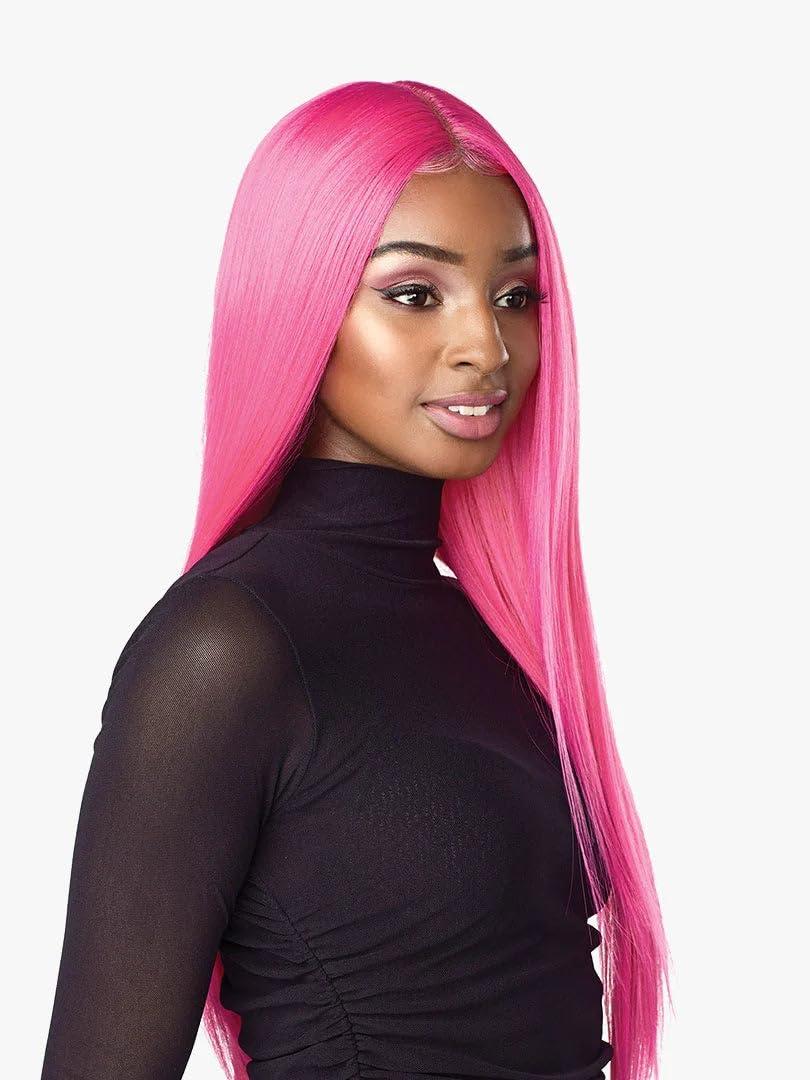 imageSensationnel Shear Muse Lace Wig Lachan Deep Laceparting Hand Tied Ready to Wear Synthetic Prestyled Units BABYBLUENEONFOREST