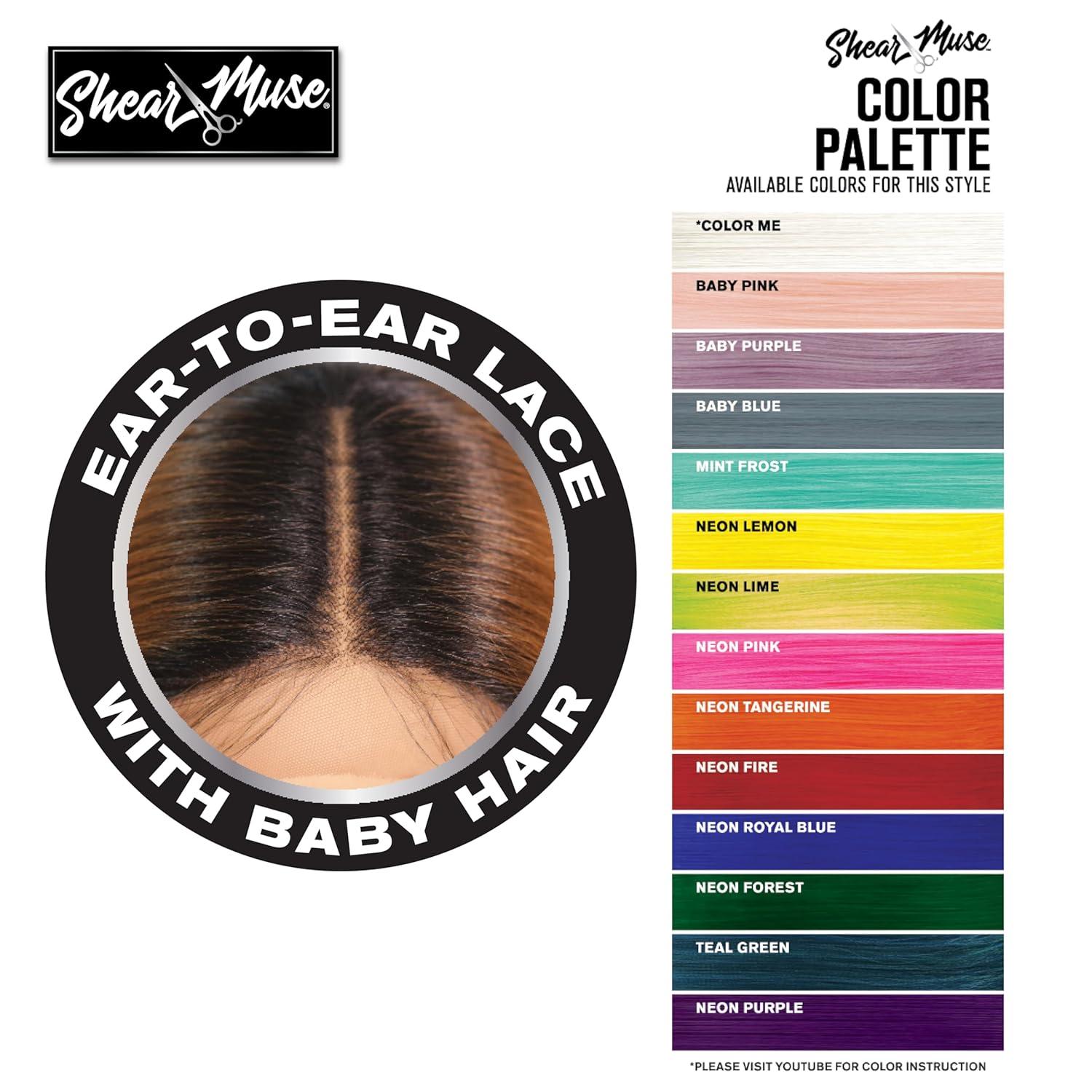 imageSensationnel Shear Muse Lace Wig Lachan Deep Laceparting Hand Tied Ready to Wear Synthetic Prestyled Units BABYBLUETEALGREEN