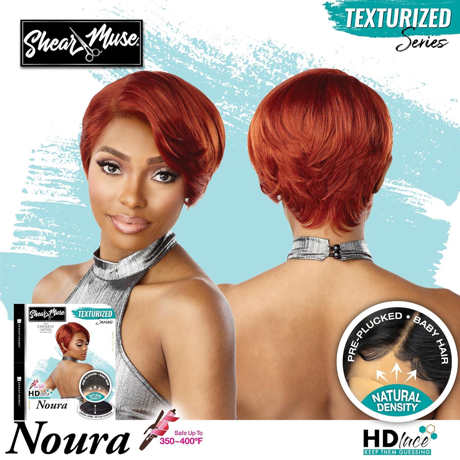 imageSensationnel Shear Muse Lace Wig Noura Deep Laceparting Hand Tied Ready to Wear Synthetic Prestyled Units 1 JETBLACKDARKRED