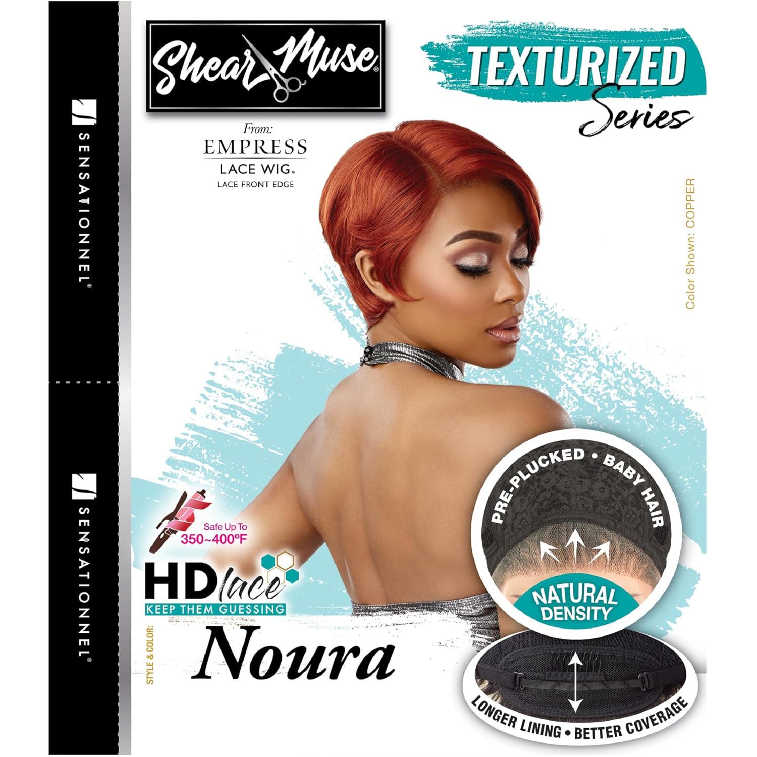 imageSensationnel Shear Muse Lace Wig Noura Deep Laceparting Hand Tied Ready to Wear Synthetic Prestyled Units 1 JETBLACKPLATINUMBLONDE